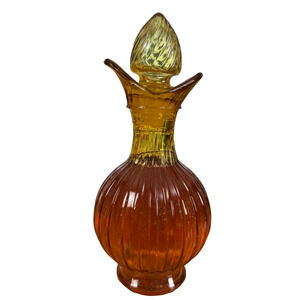 Avon Vintage 1970s Amber Class Cruet Perfume Decanter Bottle Cologne Glass Empty